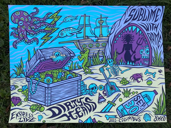 Archive AP - BLUE VARIANT Dirty Heads x Sublime With Rome AP Poster - Columbus, OH 9/30/21