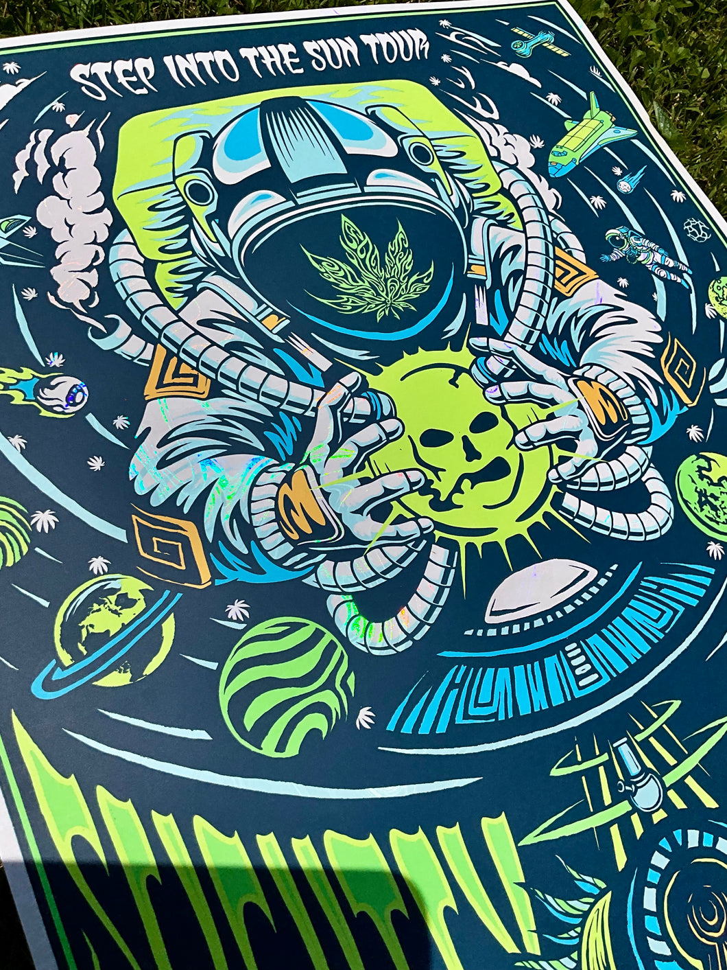 Slightly Stoopid - Smoky White Swirl Foil Artist Exclusive Bonner Springs KS